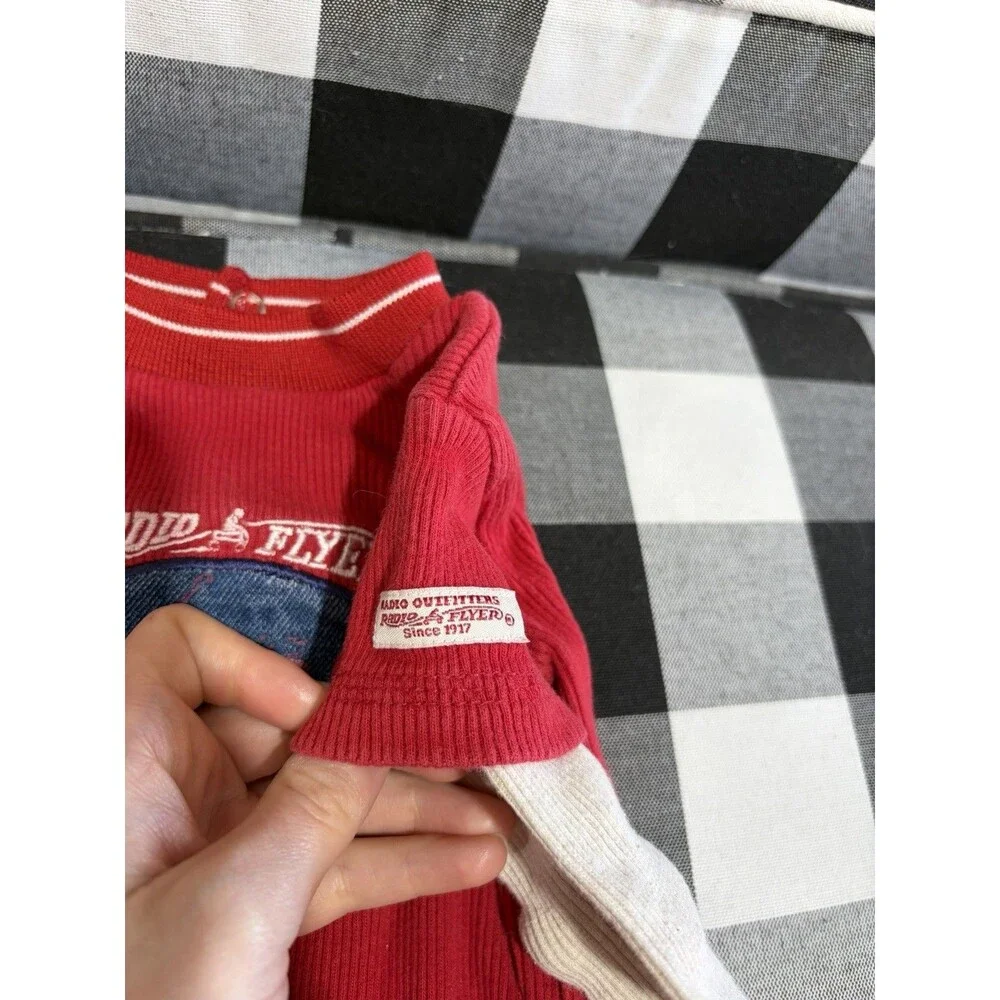 Y2K Radio Flyer 2-Piece Ribbed Outfit Set Long Sleeve Shirt & Pants 3/6 MOS